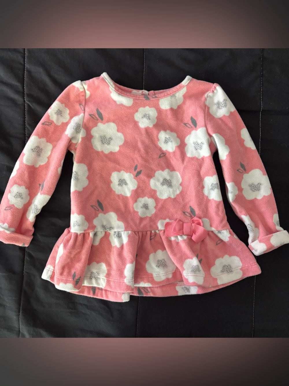 child of mine Pink Floral Peplum Long-Sleeve Top